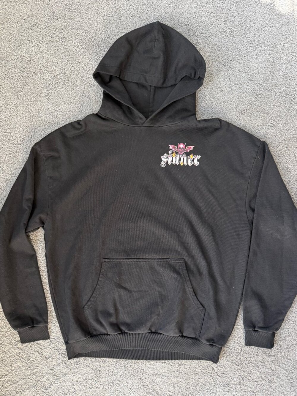MBM Clothing Marcos Alvarado Black Sinner Hoodie Winged Skeleton Size M - Picture 2 of 11